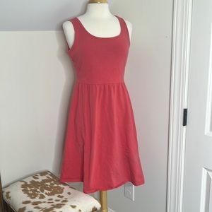 Garnett Hill x Green Cotton Coral Pink Midi Camisole Dress